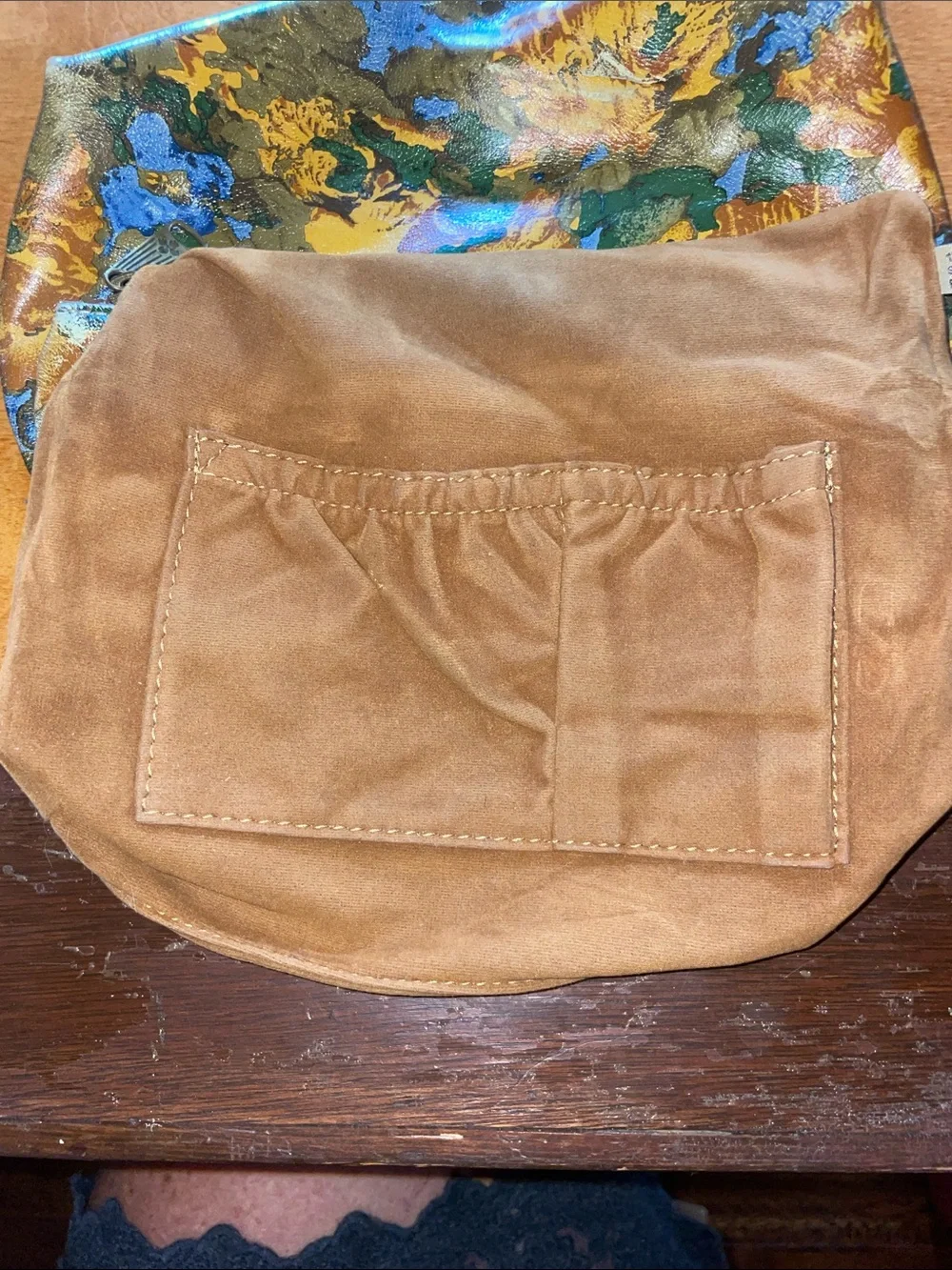 Patricia Nash Multicolor Floral Leather Wristlet in Blue, Green & Brown